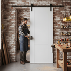 Premium Internal White Primed 3 Panel Sliding Door Set with FD30 Fire Rating and Elegant Design