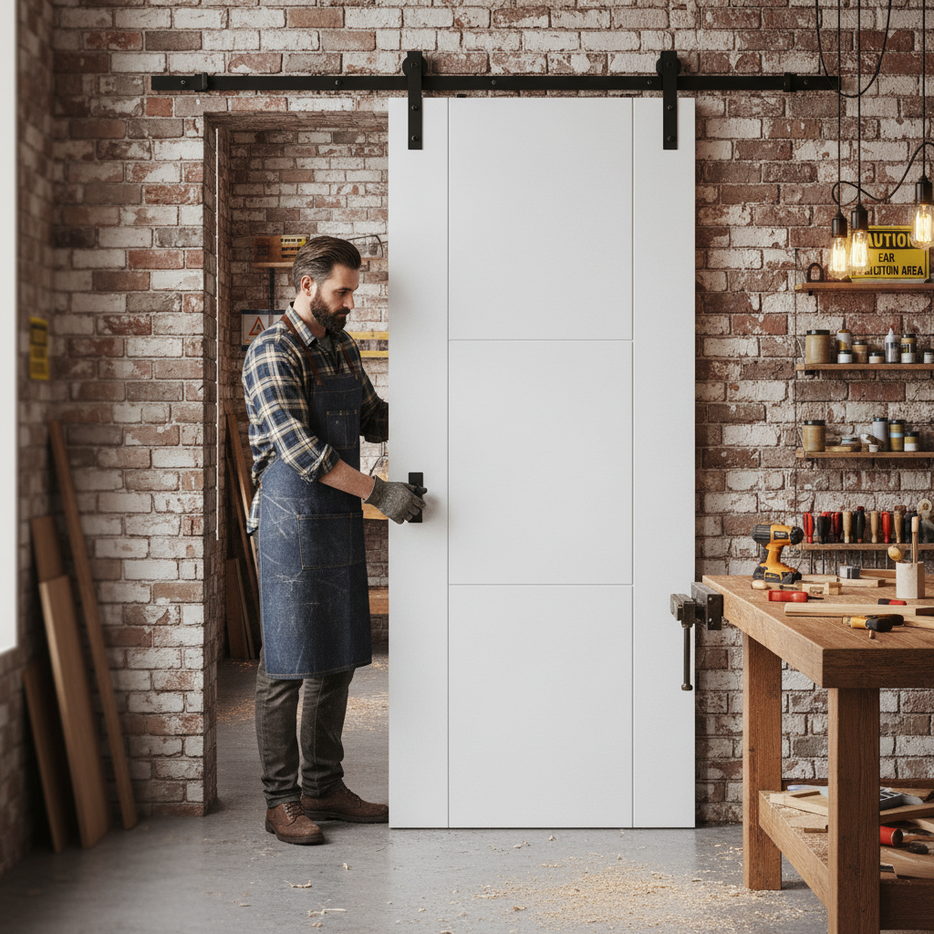 Premium Internal White Primed 3 Panel Sliding Door Set with FD30 Fire Rating and Elegant Design