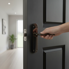 Lever on Backplate Door Handle Set with Black Nickel Finish - Stylish and Functional Door Hardware - Image 2
