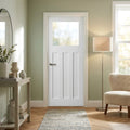 Made-to-Measure Internal White Door, Primed Finish, 1930's 3 Panel with 1 Light Obscure Glass