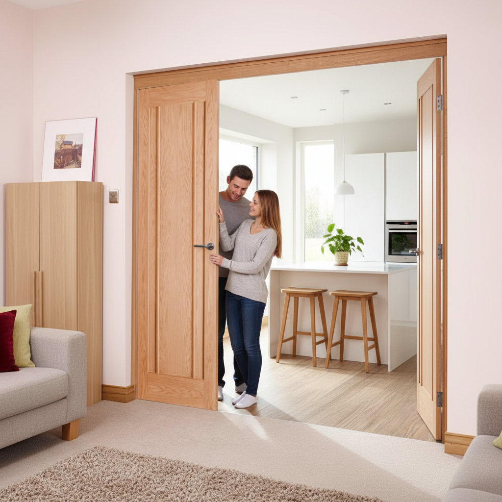 Premium Oak Bifolding Doorset - Unfinished Design for Seamless Room Transitions in Multiple Configurations
