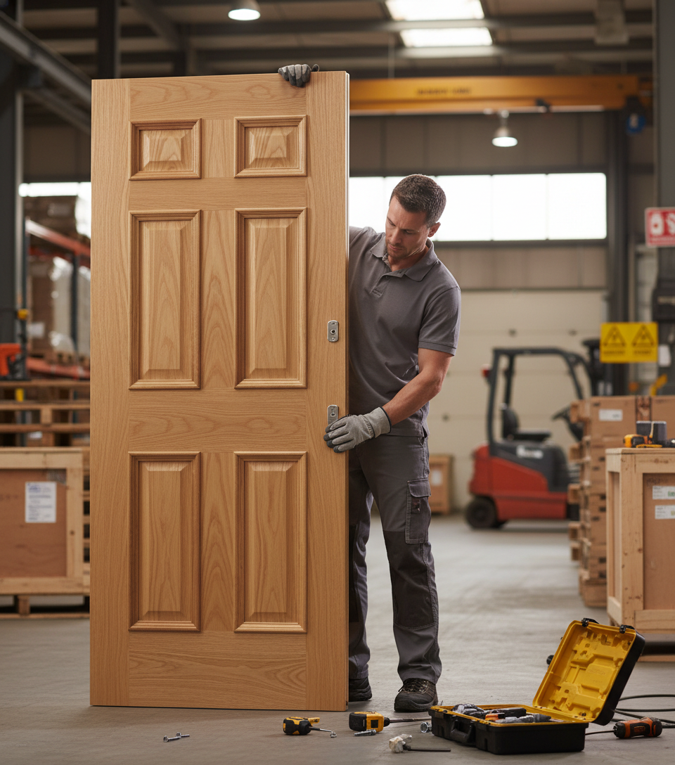 Premium Unfinished FD30 Fire Door with Detailed Bolection Mouldings and Solid Core for Traditional Interiors