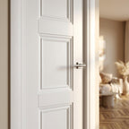 Internal White Primed Door, Made-to-Measure, Solid Engineered Timber Core - detail view