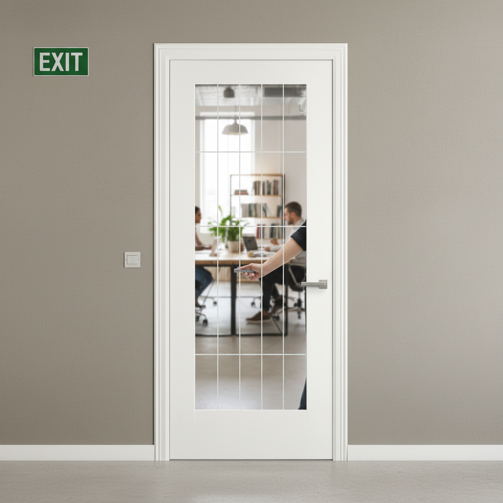 Premium Internal Primed Cottage Fire Door with Clear Toughened Safety Glass and FD30 Rating for Enhanced Home Safety