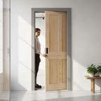 Premium Clear Pine Unfinished Internal Malton 4 Panel Pocket Door Set - Space-Saving Design with Durable Construction