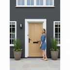 Premium Unfinished External Oak Door with 4 Panels - Solid Core Construction for Custom Finishing - Image 2