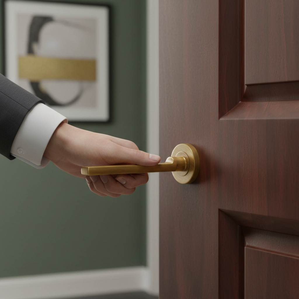 Premium Lever on Rose Door Handle - Ergonomic Design with 25-Year Guarantee for Heavy Use in Offices and Schools