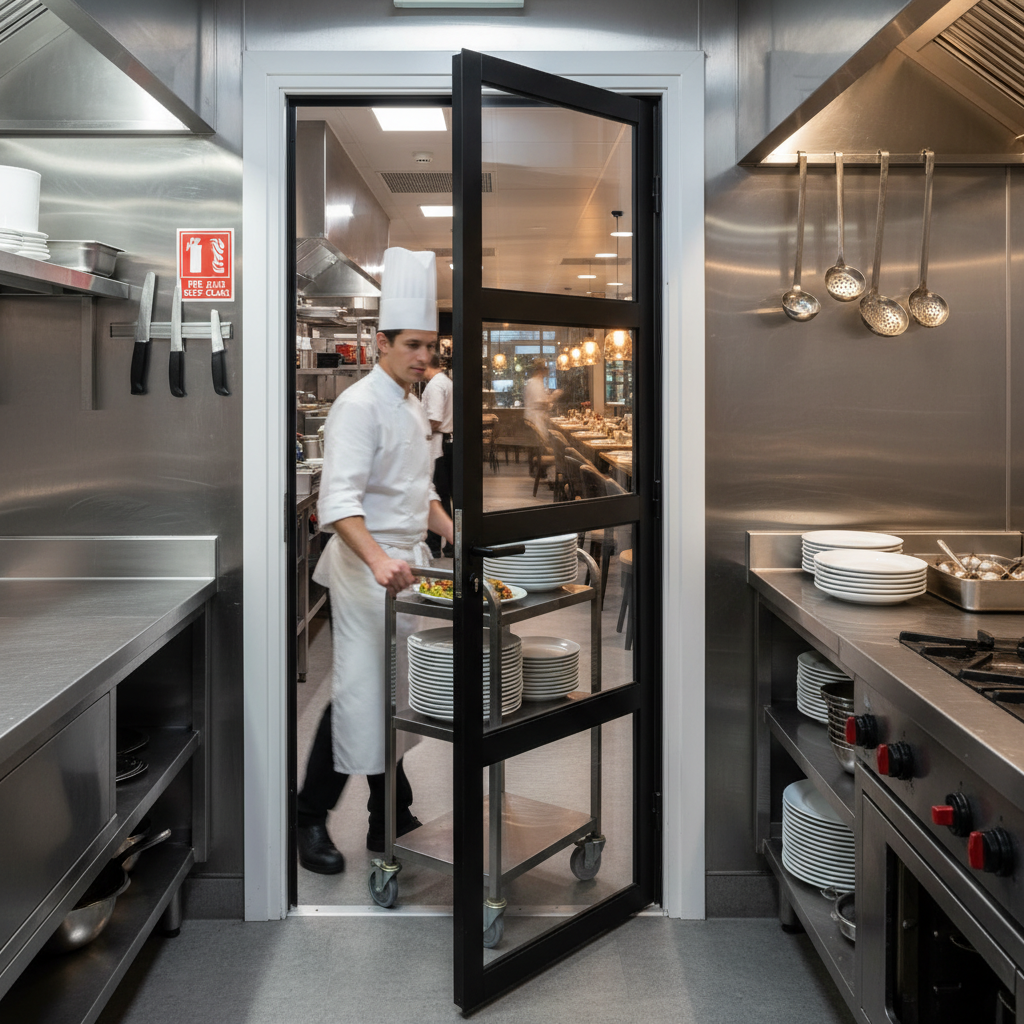 Premium Custom Made Industrial Style Fire Door with 30 Minutes Fire Rating and Clear Fire Glass