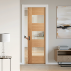 Premium Fully Finished Internal Pocket Door Set with 7 Panels and 3 Glazed Lights for Enhanced Natural Light and Privacy