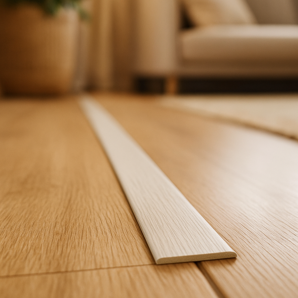1m Laminate Connecting Door Profile in Off-White Finish - detail view