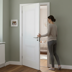 Premium Classic White Internal Door with Recessed Panels and Solid Core Construction, Ready to Finish