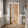 Internal Oak Door Made-to-Measure Unfinished with 1 Light Clear Glass