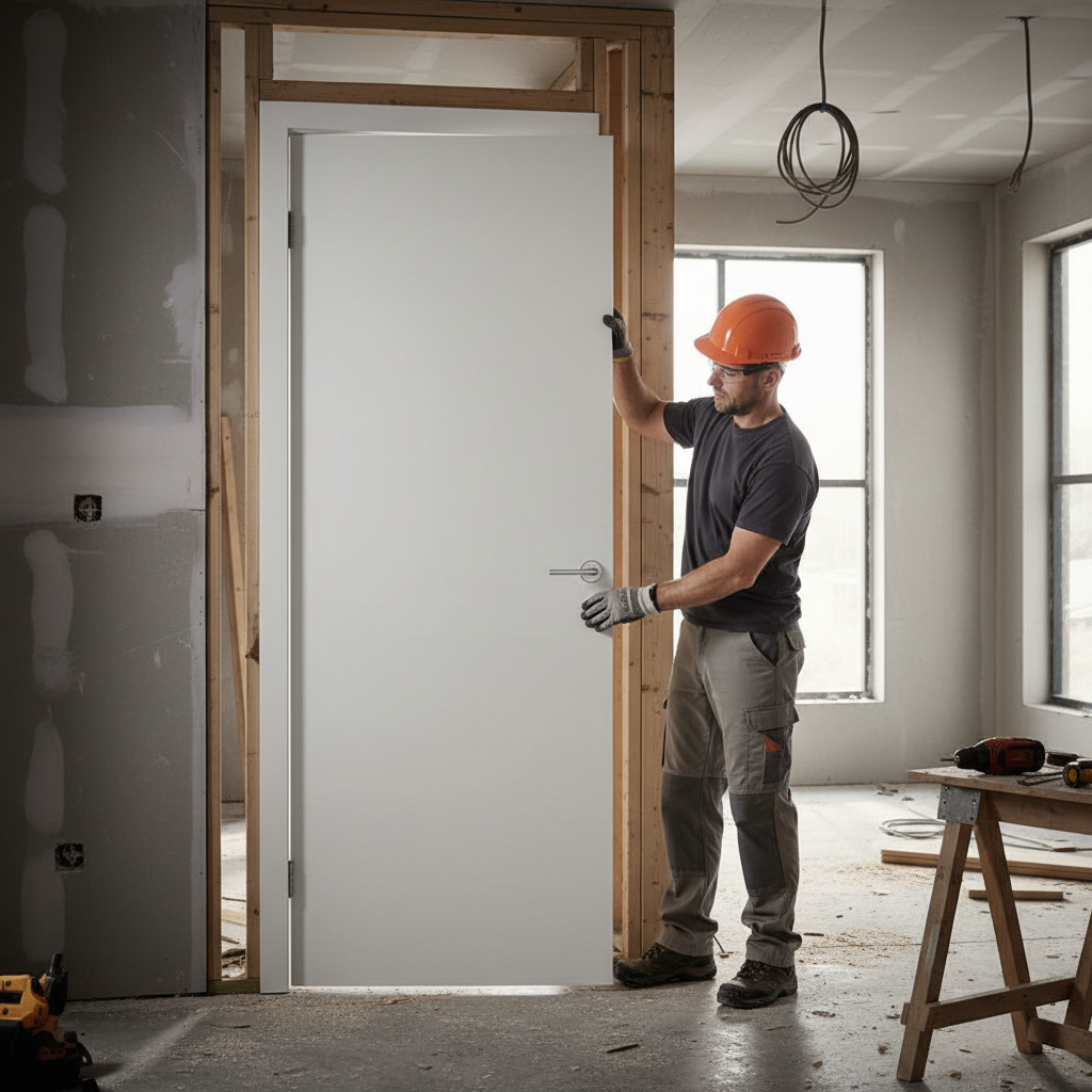 Premium Custom Made White Primed FD60 Flush Fire Door - Bespoke Internal Fire Safety Solutions