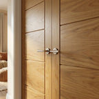 Internal Oak Pair Door, Unfinished, 5 Panel Design, Solid Core - detail view