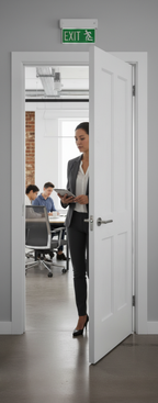 Premium White Primed Oak Fire Door with Flat Panel Design and 30 Minutes Fire Rating