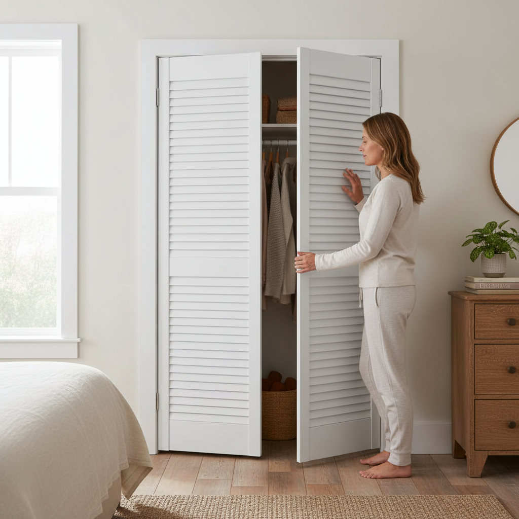 Premium 28mm White Painted Open Louvre Door for Enhanced Ventilation and Durability