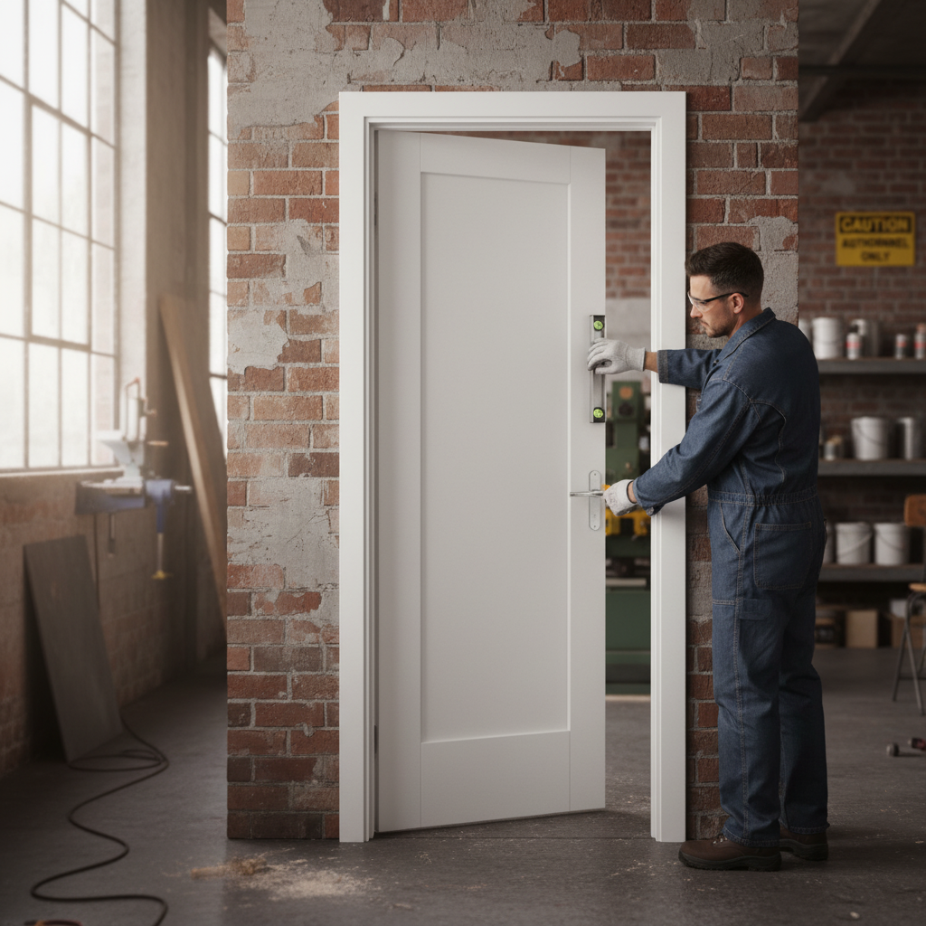 Premium Internal Primed Pattern 10 FD30 Fire Door with Solid Engineered Core for Enhanced Fire Safety