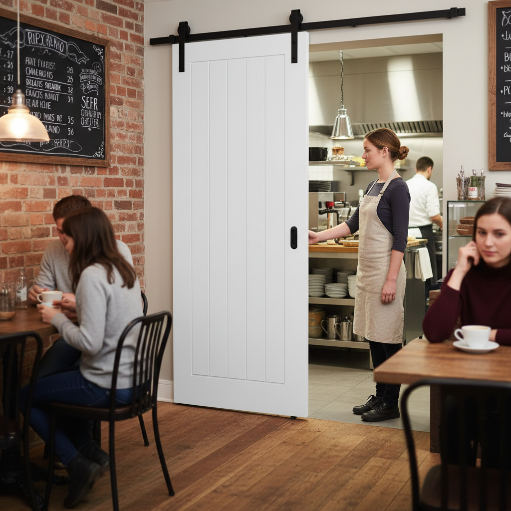 Premium Face Mounted Sliding Door Set for Wooden Doors - 2m & 3m Lengths, 100kg Capacity with Rustic Finish