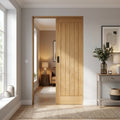 Internal Pocket Door Set 100mm Unfinished Oak Farley Classic Framed