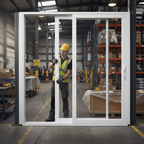 Premium 9ft Inline Sliding Doors with Multi-Point Locking System, Double Glazed, and Powder-Coated Aluminum Finish