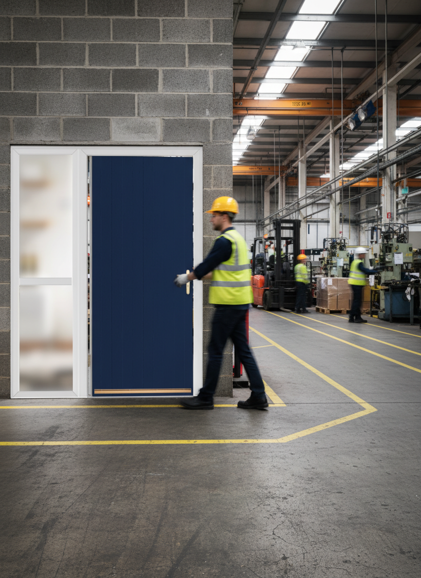 Premium External Fire Door Set with Sidelight - 30 Minute Fire Resistance, Multipoint Locking, and Choice of Colors