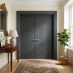 Internal 3 Panel Pair Door, Fully Finished, Jet Black, Industrial Style