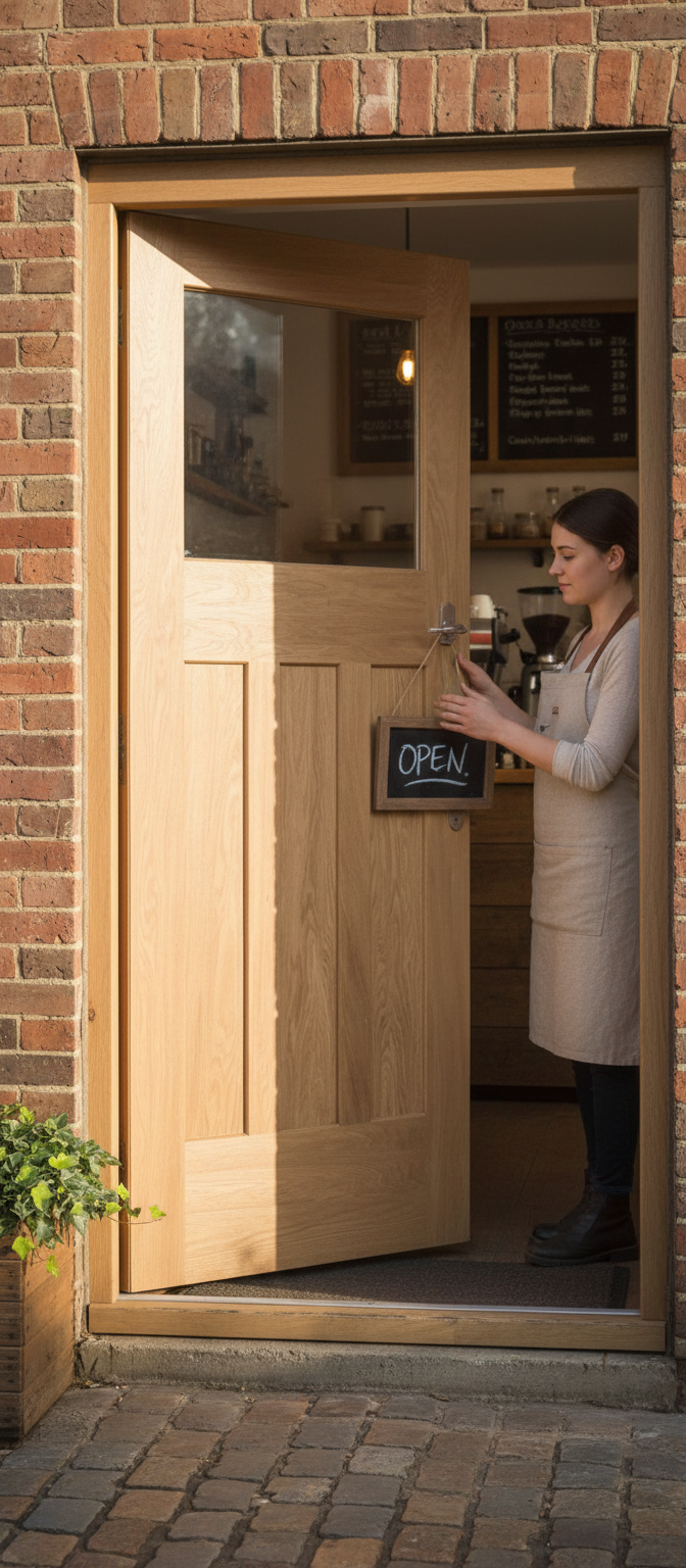 Premium 30's Style Door with American White Oak Veneer, Unglazed Panels, and Engineered Construction for Enhanced Durability