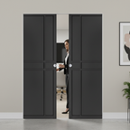 Premium Double Flush Pocket Door Set - Space-Saving Design with No Bottom Track for Modern Interiors