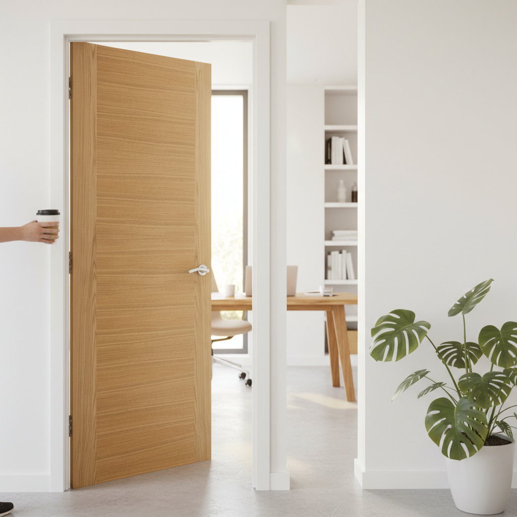 Premium Fully Finished Internal Door with Semi-Solid Core Construction and Stylish Oak Veneer Finish