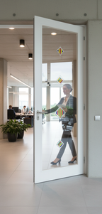 Premium Oblique Satin Glass Door - Frameless Design with Brackets and Easy-Clean Finish, Custom Sizes Up to 1026mm x 2040mm