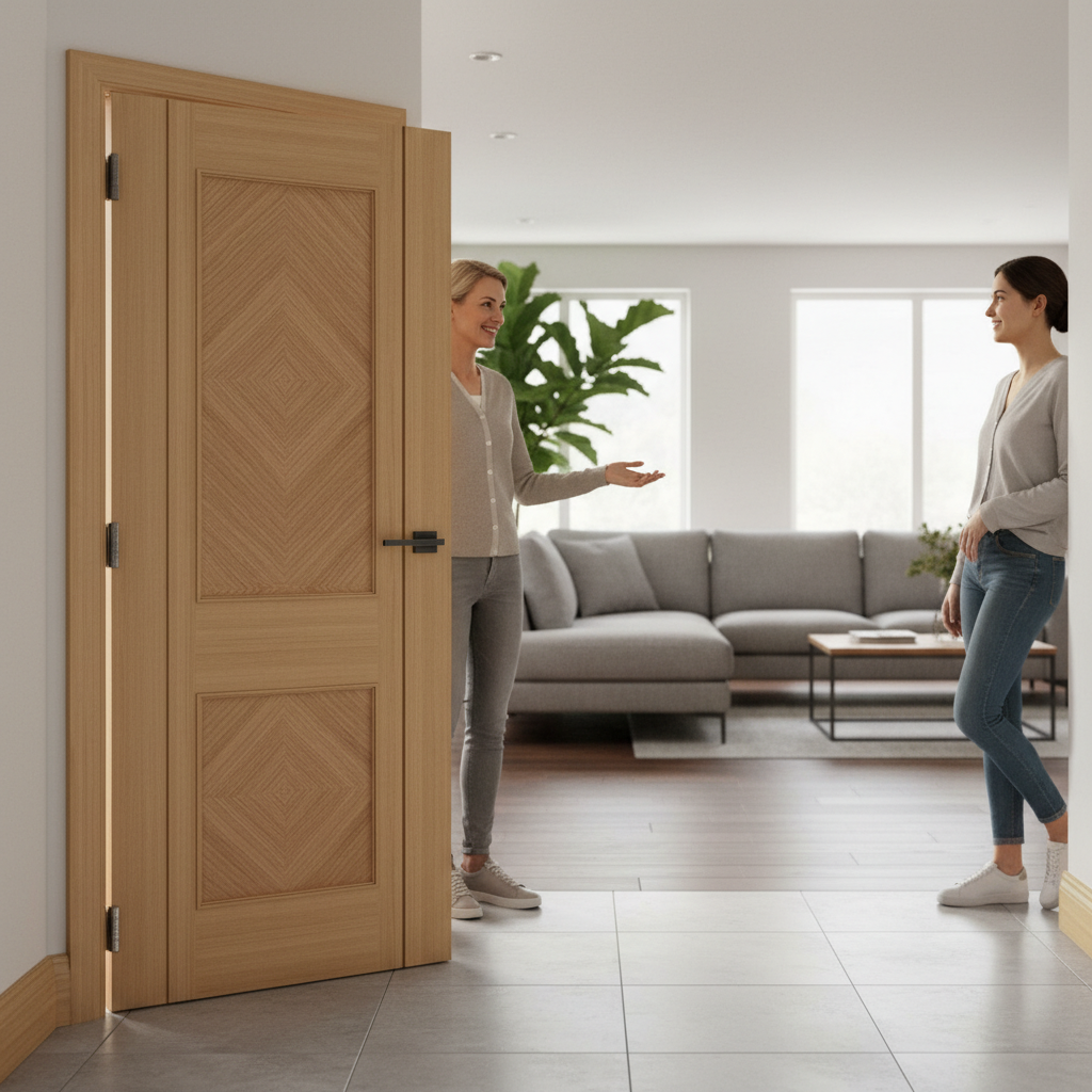 Premium Fully Finished Internal Oak Door with Solid Core and Custom Sizes Available