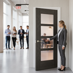 Premium Dark Grey Ash Glazed Fire Door with Solid Core and Bespoke Sizing Options