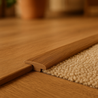 Laminate End Door Profile in Dark Oak, 1m Length - detail view