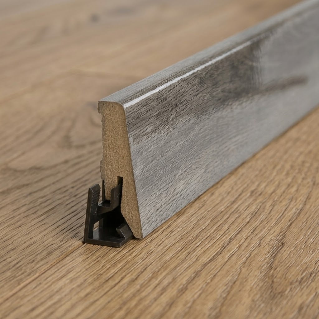 High Gloss Skirting Board Stave Oak 2400mm x 58mm x 19mm