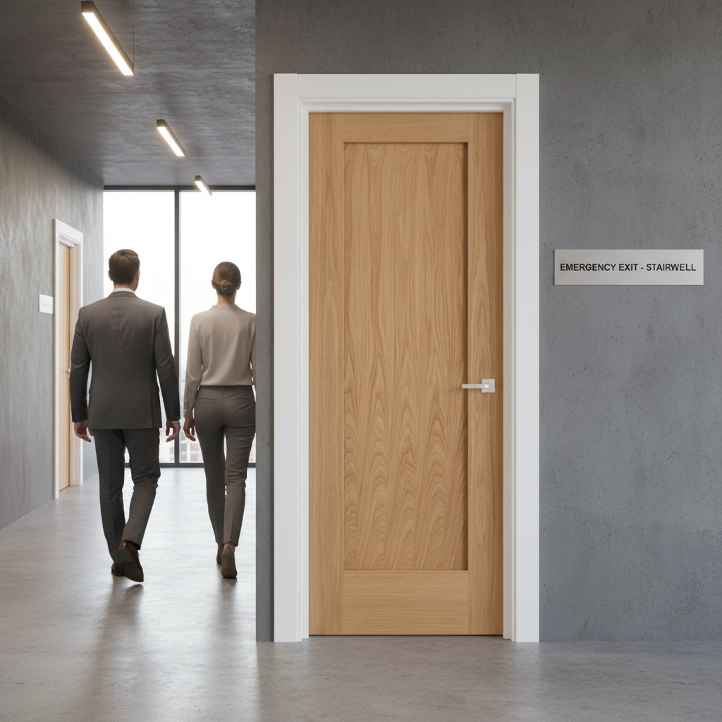 Premium Made-to-Measure FD30 Fire Door with Real Oak Veneer and 30 Minutes Fire Resistance - Image 2