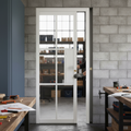 Premium Industrial Style Glazed Pocket Door Set with Galvanised Steel Frame and Adjustable Jamb Options