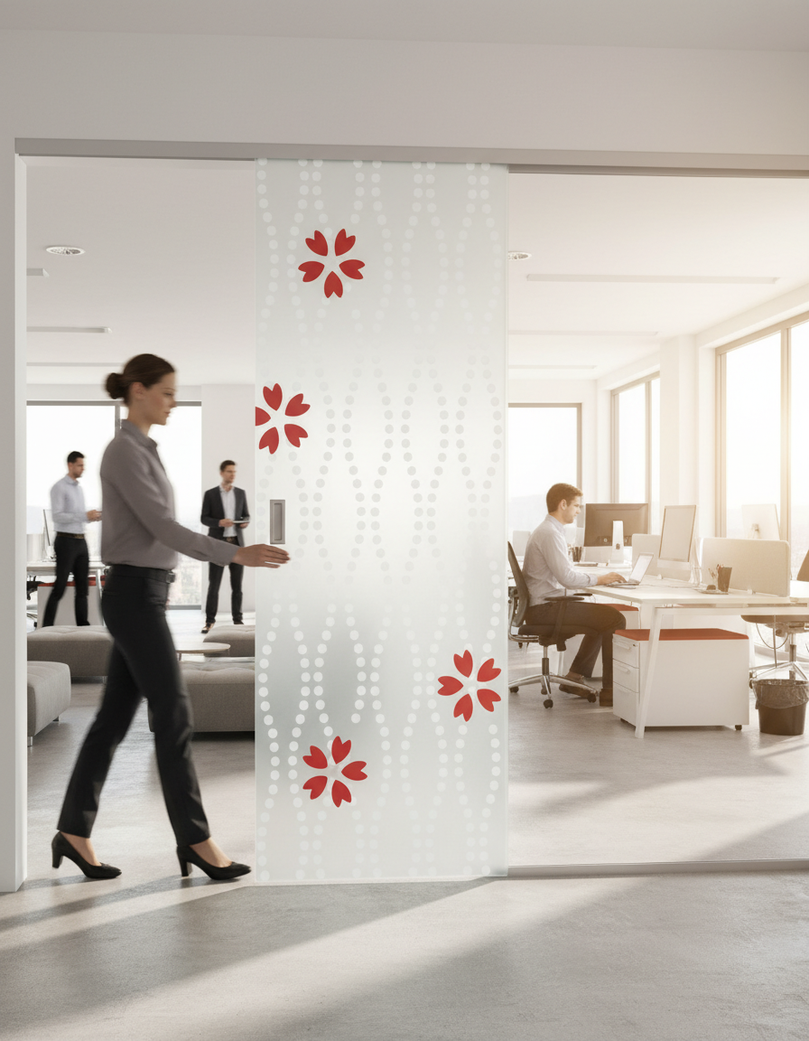 Premium Frameless Satin Glass Door with Easy-Clean Finish and Custom Sizing Options