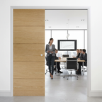 Premium Telescopic Pocket Door System with Walnut Inlay, 100kg Capacity and Adjustable Features for Versatile Space Management