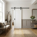 White Internal Sliding Door, Primed Finish, Pattern 10, 1 Panel, Solid Core