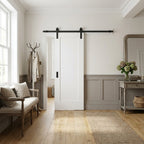 White Internal Sliding Door, Primed Finish, Pattern 10, 1 Panel, Solid Core