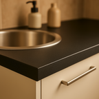 Compact Square Edge Laminate Worktop in Noir 3050mm x 650mm x 12.5mm - detail view