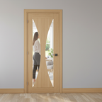 Premium Clear Glazed Interior Oak Door with Solid Core and Toughened Glass for Contemporary Interiors