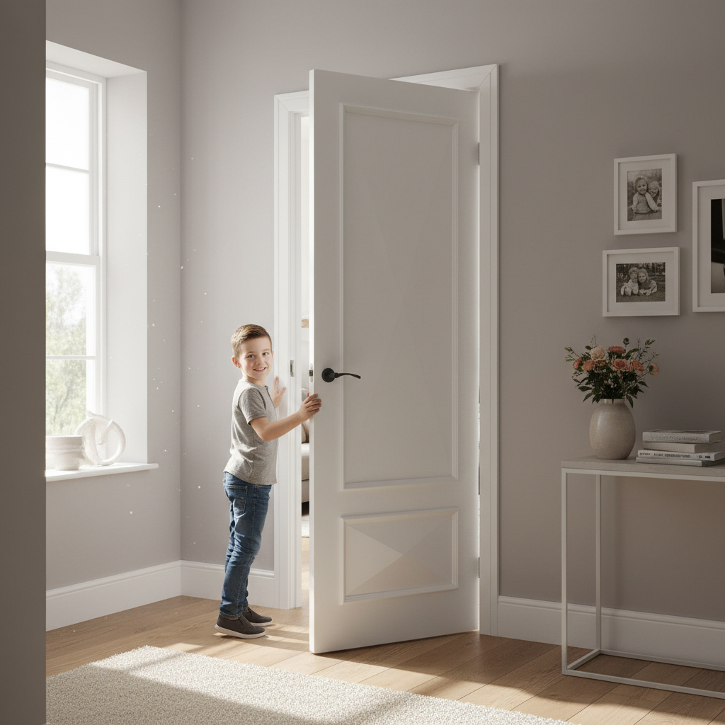 Premium Solid Engineered Internal Door with Cricket Bat Moulding Detail - Versatile Design, Easy Trimming, and Eco-Friendly Timber