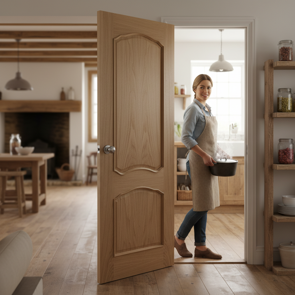 Premium Untreated Oak Fire Door - Engineered Construction, A-Grade Pine Veneer, FD30 Fire Rated