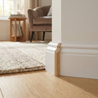 White Painted Architrave 2.4m x 17mm x 63mm with Rounded Profile - detail view