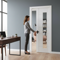 Premium Internal Pocket Door Set with 7-Panel Design and Clear Glass for Space Optimization