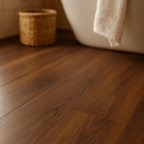 Water-Resistant 12mm Walnut Laminate Flooring with 4V Bevel Edge, 1305 x 205mm - detail view