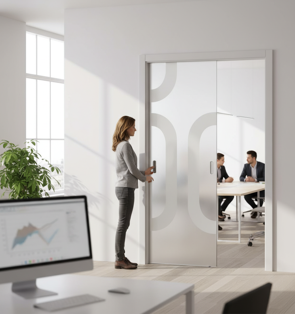 Premium Satin Glass Sliding Door System with Frame and Jambs - 10mm Glass, Easy-Clean Finish, Custom Sizes Available