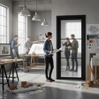 Premium Fully Finished Made-to-Measure Internal Studio Door with 3 Obscure Glass Panes for Modern Interiors - Image 2