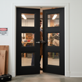 Premium Internal Black Primed 3 Light Clear Glass Pair Door for Contemporary Homes